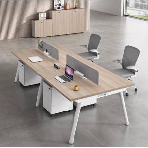 l型办公桌椅组合4/6人位简约现代办公室屏风工位职员